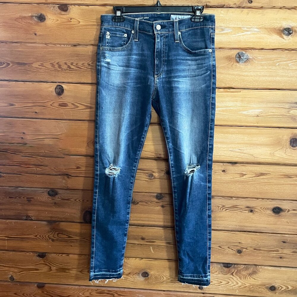 AG Adriano Goldschmied The Farrah Skinny Ankle Distressed Jeans Size 29